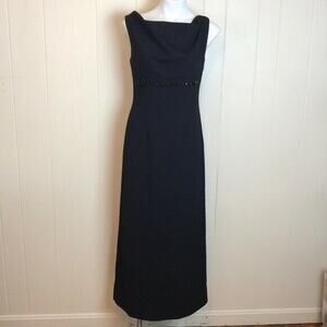 Vintage 60s 70s Jerseyfield Cowl Neck Maxi Dress Small Classic Evening Gown